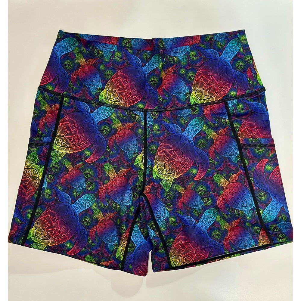 CVG Constantly Varied Gear Rainbow Sea Turtle Athletic Shorts Medium NTW 5in